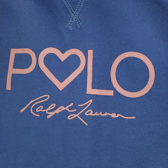 Polo Ralph Lauren Girls Sweatshirt Dress with hoodie and front pockets Size L - Picture 3 of 4